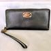 Michael Kors Bags | Michael Kors Wallet Wristlet Billfold Organizer Black Pebble Leather Zipper Euc | Color: Black/Gold | Size: Os