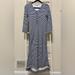 Anthropologie Dresses | Anthropologie Postmark Henley Striped High Slit Tunic Sweater Dress | Color: Blue/White | Size: S