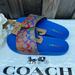 Coach Shoes | Coach Slide With Rainbow Signature Canvas | Color: Blue/Red | Size: 7