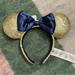 Disney Accessories | Disney Parks Minnie Mickey Figural Gold Sequin Sparkle Ears Headband | Color: Blue/Gold | Size: Os