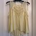 Free People Tops | Free People Mesh Front Gauzy, Flowy, Baby Yellow Tank Button Back Size Medium | Color: Yellow | Size: M