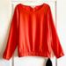 Michael Kors Tops | Michael Kors | Women's Side Tie Long Sleeve Scoop Neck Top | Color: Oran | Color: Brown/Orange | Size: Xl