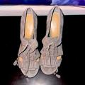Coach Shoes | Like New Coach Teagan Gray Suede Peep Toe Platform Heels Rare Size | Color: Gray | Size: 11