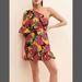 Free People Dresses | La Maison Talulah Barcelona Bloom One Shoulder Floral Mini Dress Size M | Color: Cream/Red | Size: M