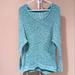 Free People Sweaters | 022 Free People Women's (Size Xs) Aqua Green & White Long Sleeve Sweater | Color: Green/White | Size: Xs