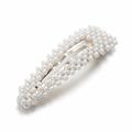 Anthropologie Accessories | 2/$25 Anthropologie Oversized White Pearl Cluster Silver Hair Barrette | Color: Gold/White | Size: 3.5”X1”