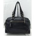 Coach Bags | Coach Black Pebbled Leather Zipper Closure Top Handle Satchel Shoulder Bag | Color: Black | Size: Os