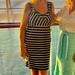 Jessica Simpson Dresses | *~ Jessica Simpson~* Navy/White With Pink Detail Stripe Dress Euc | Color: Blue/White | Size: L