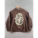 Disney Shirts | Disneyland Pirates Of The Caribbean Ye Be Warned Brown Hoodie Size Large | Color: Brown | Size: L