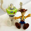 Disney Toys | Disney Pixar Toy Story Burger King Buzz Light Year #7 & Imaginext Woody Figures | Color: Brown/White | Size: Osb
