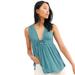 Free People Tops | Free People Blue Green Beach Bound V-Neck Swing Tank Top Womens S | Color: Blue/Green | Size: S