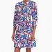 J. Crew Dresses | J. Crew Lace Up Butterfly Floral Printed Dress | Color: Blue/White | Size: Xxs