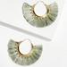 Anthropologie Jewelry | Anthropologie Gold Plated Filigree Sage Green Fringe Big Hoop Earrings | Color: Gold/Green | Size: Os