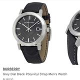 Burberry Accessories | Burberry Grey Dial Black Polyvinyl Strap Men’s Watch | Color: Black | Size: Os