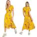 Free People Dresses | Free People High-Low Dress Size Xs Yellow Purple Floral Lined Cap Sleeves | Color: Purple/Yellow | Size: Xs