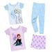 Disney Pajamas | Disney Frozen Ii Anna & Elsa 4-Piece Cotton Pajama Set | Color: Blue/Purple | Size: Various