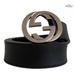 Gucci Accessories | Authentic Gucci Black Calfskin Leather Silver Interlocking G Buckle Belt 95/38 | Color: Black | Size: 95/38