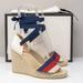 Gucci Shoes | Gucci Lilibeth Sylvie Red/White/Blue Wedge Espadrilles, Size 37 | Color: Blue/White | Size: 7