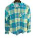 American Eagle Outfitters Tops | American Eagle Women's Long Sleeve Plaid Flannel Cotton Button Down Shirt Sz Xs | Color: Green/Yellow | Size: Xs
