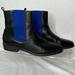 Coach Shoes | Coach Black Leather Chelsea Boots With Cobalt/Royal Blue Gore. Women’s Size 9. | Color: Black/Blue | Size: 9