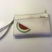 Kate Spade Bags | Kate Spade New Cream Medium Wristlet With Watermelon Slice | Color: Cream/Red | Size: 8" X 5-1/2" X 1"