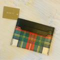 J. Crew Bags | J.Crew Leather Plaid Tartan Card Holder Wallet | Color: Black/Red | Size: 4”X3”