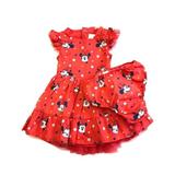 Disney Dresses | Disney Store Minnie Mouse Baby Dress And Panty Set | 3-6 Months | Color: Black/Red | Size: 3-6mb