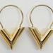 Louis Vuitton Jewelry | Louis Vuitton Earrings Essential V M61088 Gold Metal Ladies Hoop | Color: Gold | Size: Os