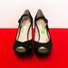 Michael Kors Shoes | Micheal Kors Black Suede Ankle Strap Platforms Size 7.5 $40 | Color: Black | Size: 7.5
