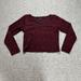 American Eagle Outfitters Tops | American Eagle Outfitters Women's Xl Maroon Burgandy Long Sleeve Lace Crop Top | Color: Red | Size: Xl