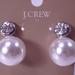 J. Crew Jewelry | J.Crew Crystal Pearl Drop Earrings Nwt 48 | Color: Silver/White | Size: Os