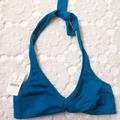 J. Crew Swim | New J. Crew Bikini Swimsuit Halter Top Teal Blue Twist Front Unpadded Xs Women | Color: Blue | Size: Xs