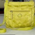 Coach Bags | Coach Getaway Signature Bag F77408 Neon Citrine Nylon File Crossbody Zip Top. | Color: Tan/Yellow | Size: Os