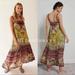 Anthropologie Dresses | Anthropologie Floral Tiered Tunic Maxi Dress Pullover Lovett Size Xs Nwt | Color: Brown/Yellow | Size: Xs