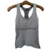 Athleta Tops | Athleta Tank Top Womens Xs Racerback With Built In Bra Stripe Gray White Active | Color: Gray/White | Size: Xs