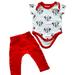 Disney Matching Sets | Disney Minnie Bodysuit And Pants Outfit | Color: Red/White | Size: 3-6mb