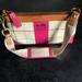 Coach Bags | Coach Heritage Stripe Tattersall Bag Mini Purse | Color: Cream/Pink | Size: 10x5x2