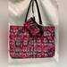 Coach Bags | Coach Signature Poppy Collection In Plaid/Tartan - Xl Tote Bag. Like New!! | Color: Black/Pink | Size: Os