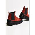 Free People Shoes | Free People // Paloma Barcelo Morrison Chelsea Boots Rust Suede Size 37 | Color: Black/Red | Size: 37