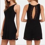 Free People Dresses | Free People Lady Jane Paisley Sheer Shell Open Lace Back Bodycon Dress Size S | Color: Black | Size: S