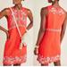 Anthropologie Dresses | Anthropologie Orange Aiko Embroidered Floral Shift Dress 16p | Color: Orange/Red | Size: 16p