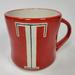 Anthropologie Kitchen | Anthropologie Handpainted Monogram "T" Initial Coffee Mug Cup Red | Color: Red | Size: Os