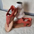 Torrid Shoes | Burnt Orange Crochet T-Strap Sandal - Size 8.5w - Nwot | Color: Orange | Size: 8.5 W