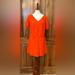 J. Crew Dresses | J. Crew - Vibrant Orange Crinkled Cotton Linen Sundress/Coverup - Euc - L | Color: Orange | Size: L