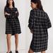 Madewell Dresses | Madewell Collarless Shirtdress In Windowpane | Color: Black/White | Size: S