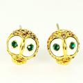 Kate Spade Jewelry | Kate Spade Owl With Green Eyes Gold Plated Green Crystals Stud Earrings | Color: Gold/Green | Size: Os