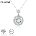 Collier pendentif rond en argent regardé S925 avec moissanite 2 carats polyvalent haut de gamme