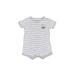 Carter's Short Sleeve Onesie: Gray Stripes Bottoms - Size 3 Month