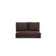 Pouf convertible 2 places velours marron foncé