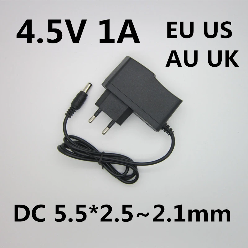 1PCS Hohe qualität AC 110v-240v 4,5 V 1A 1000mA netzteil 4,5 V Volt LED 4,5 V1A netzteil DC 5,5*2,5 ~ 2,1 MM Image